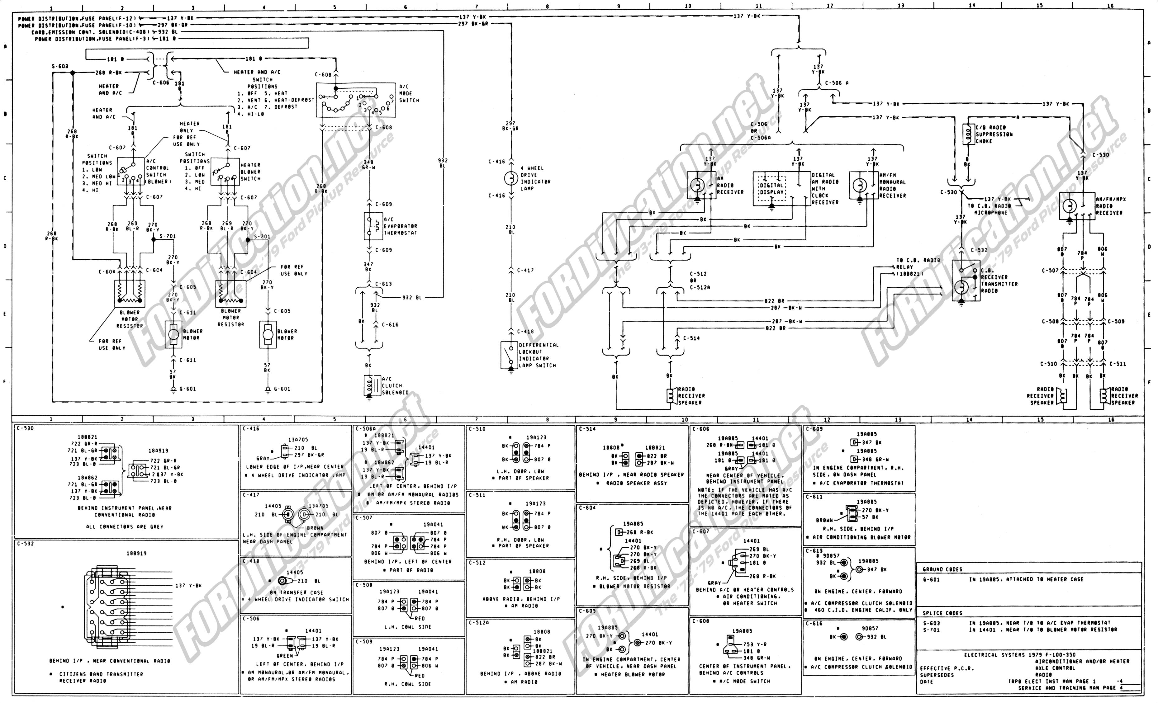 1973-1979 Ford Truck Wiring Diagrams & Schematics ... 1973 ford f100 fuse box 